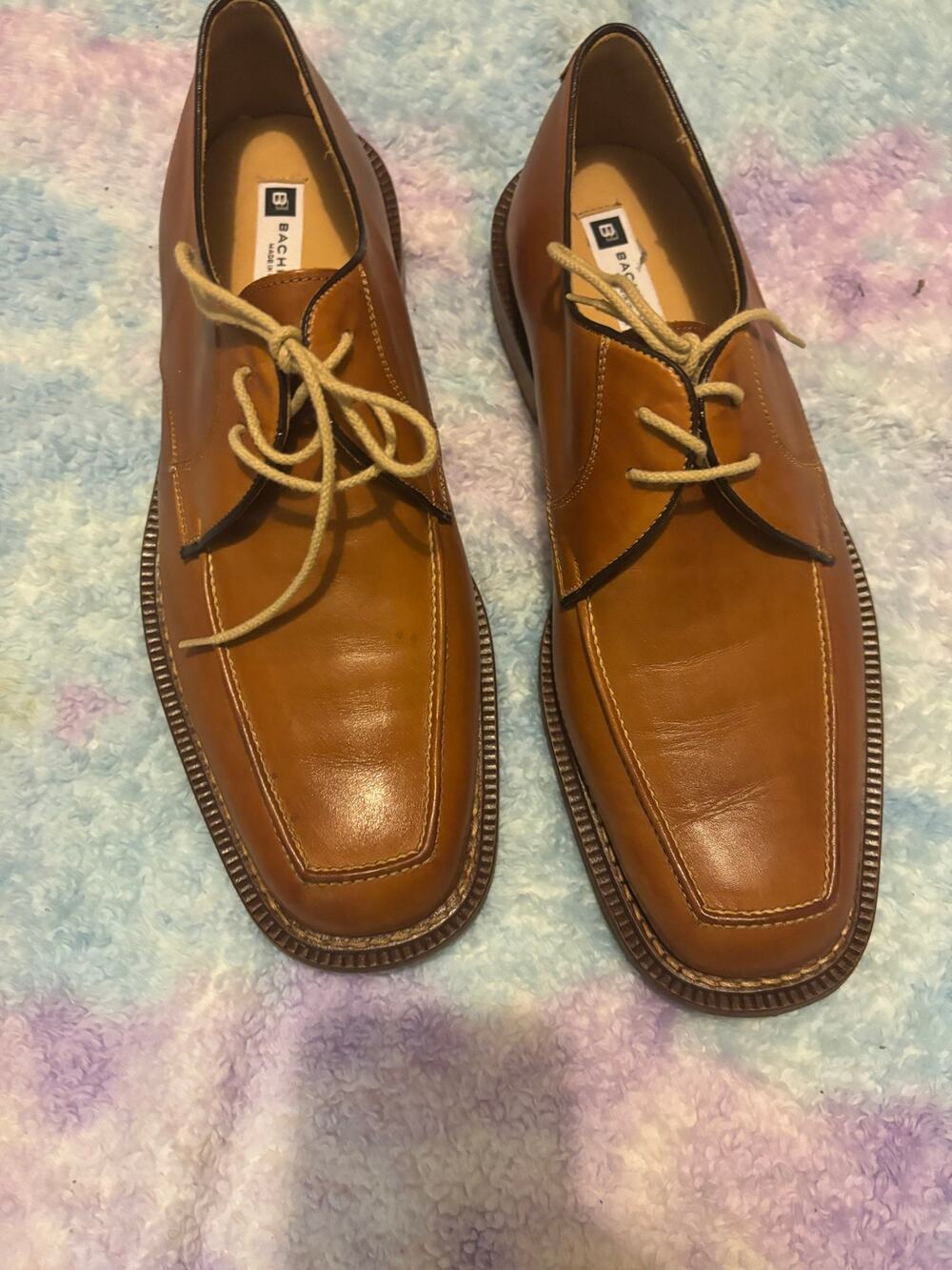 Bachrach made in Italy square toe derby shoes